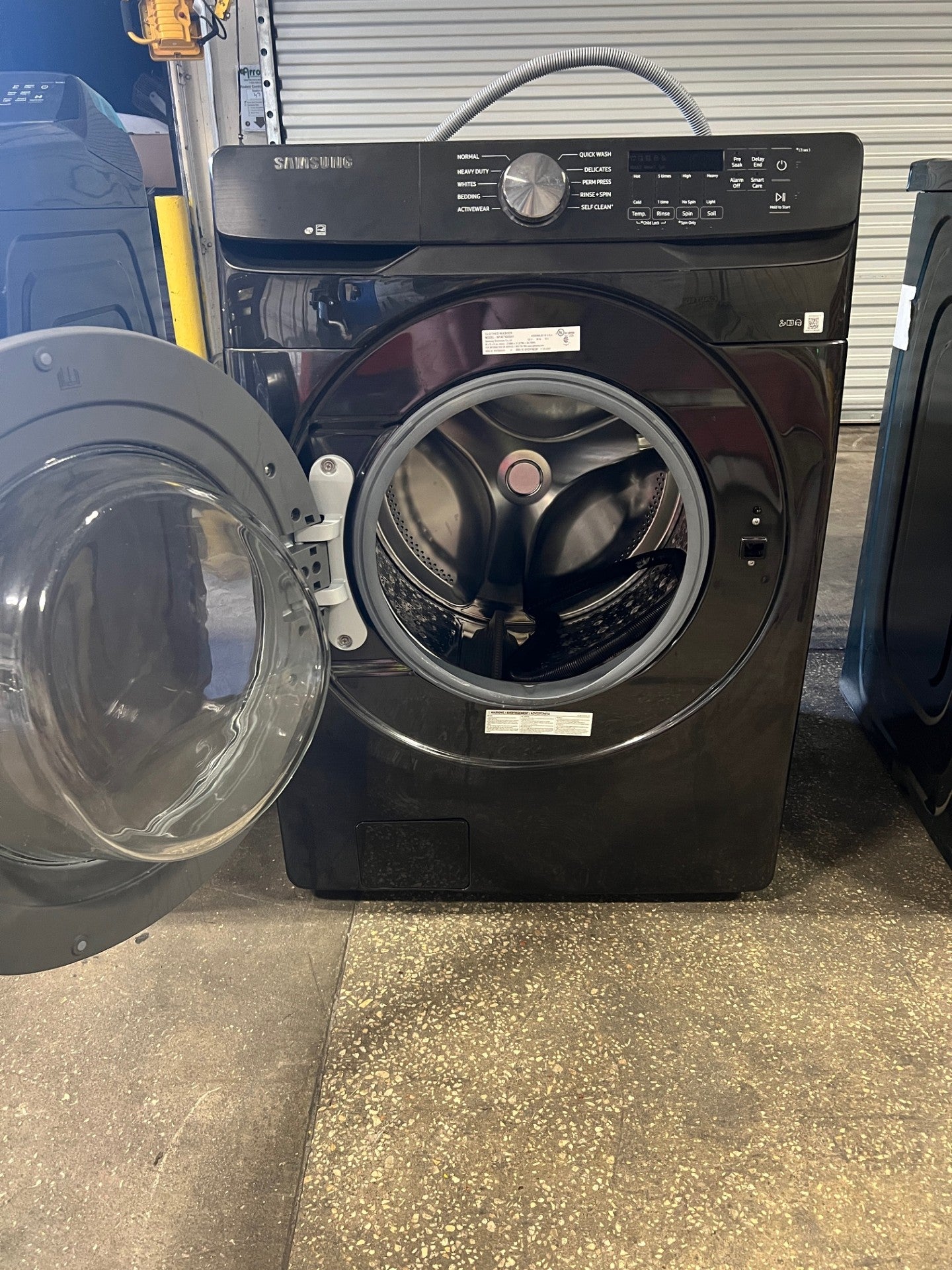 Samsung - 4.5 Cu. Ft. High Efficiency Stackable Smart Front Load Washer with Vibration Reduction Technology+ - Fingerprint Resistant Black Stainless Steel